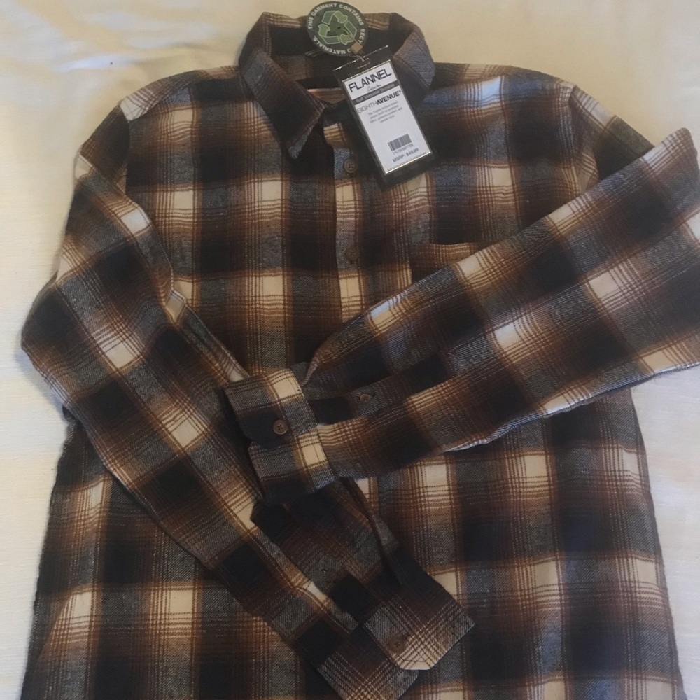Eighth Avenue Brand Soft Flannel Shirt NWT Mens L